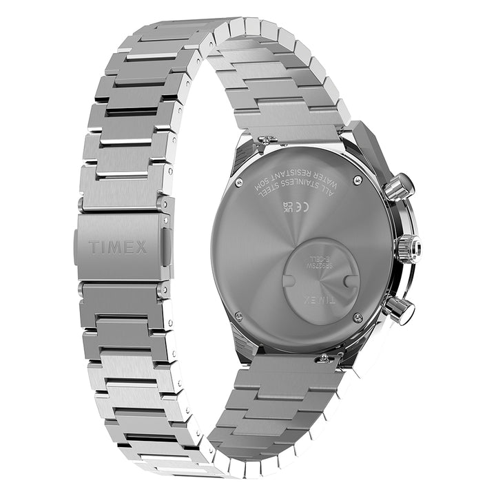 Q Timex Chronograph 40mm Stainless Steel Band