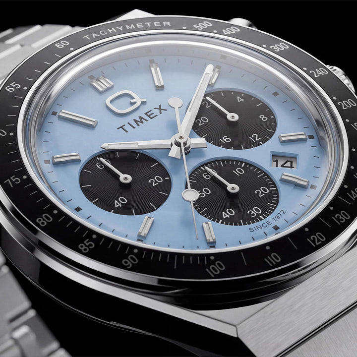 Q Timex Chronograph 40mm Stainless Steel Band