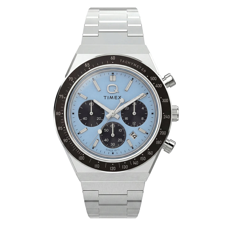 Q Timex Chronograph 40mm Stainless Steel Band