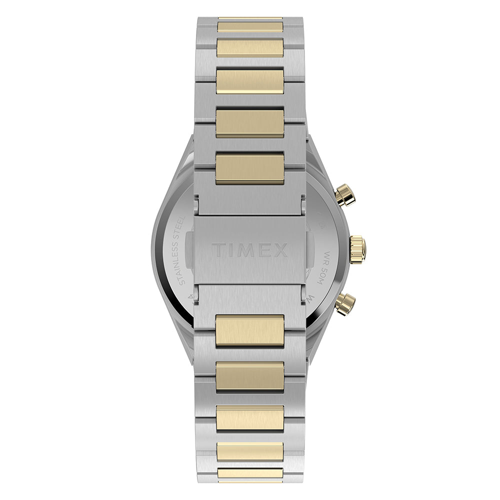 Q Timex Continental Chronograph 36mm Stainless Steel Band