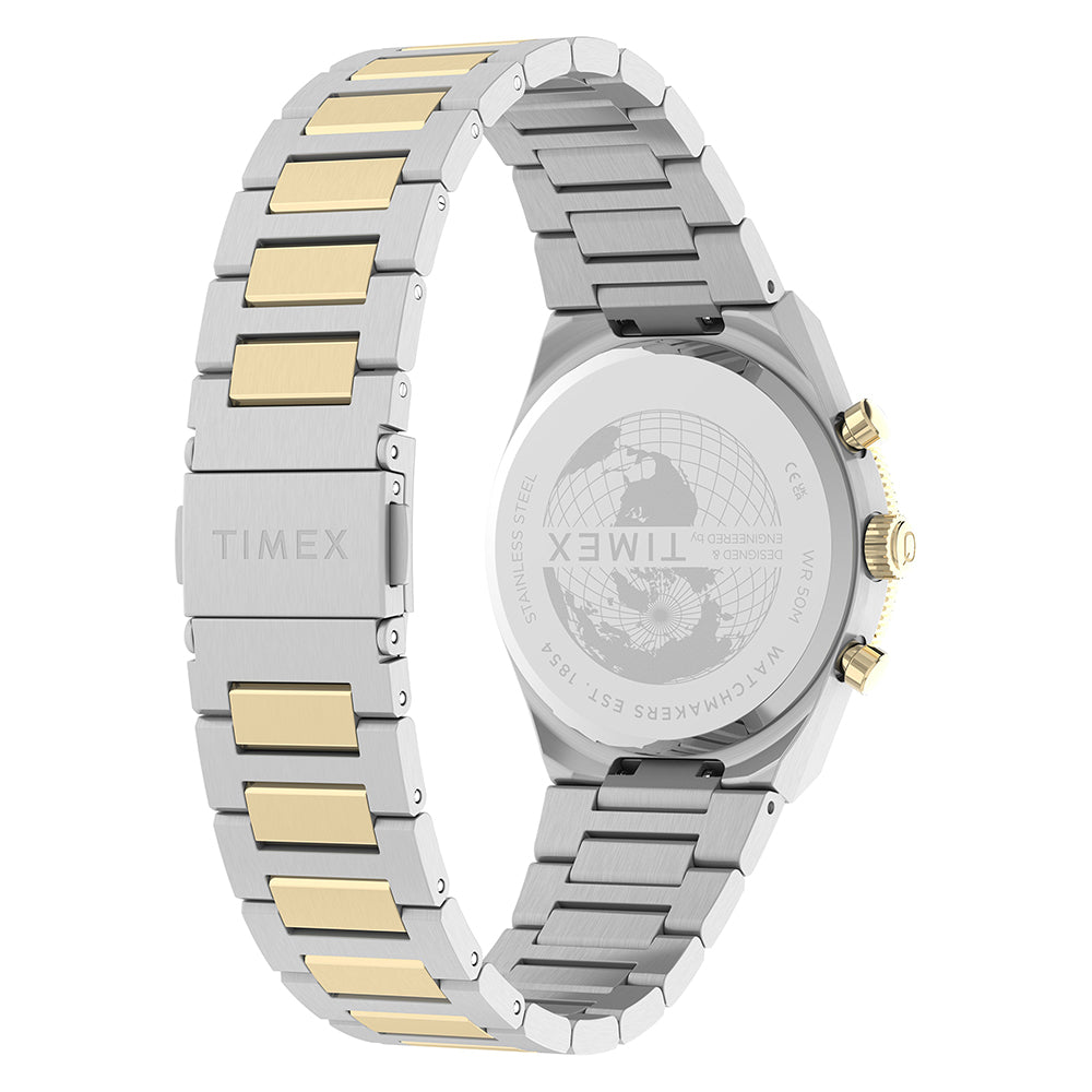 Q Timex Continental Chronograph 36mm Stainless Steel Band