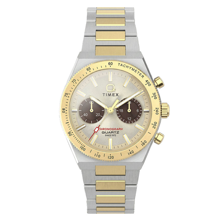 Q Timex Continental Chronograph 36mm Stainless Steel Band
