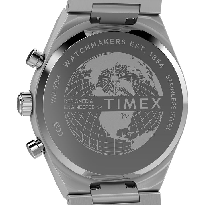 Q Timex Continental Chronograph 36mm Stainless Steel Band