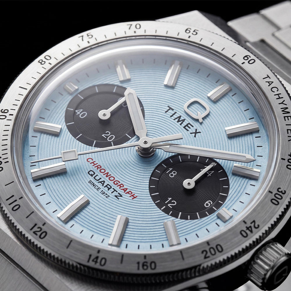 Q Timex Continental Chronograph 36mm Stainless Steel Band