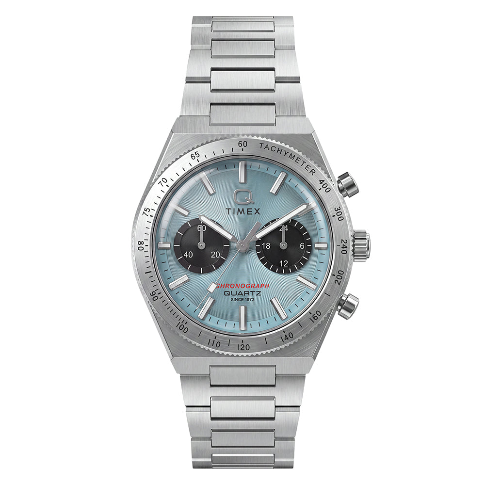 Q Timex Continental Chronograph 36mm Stainless Steel Band