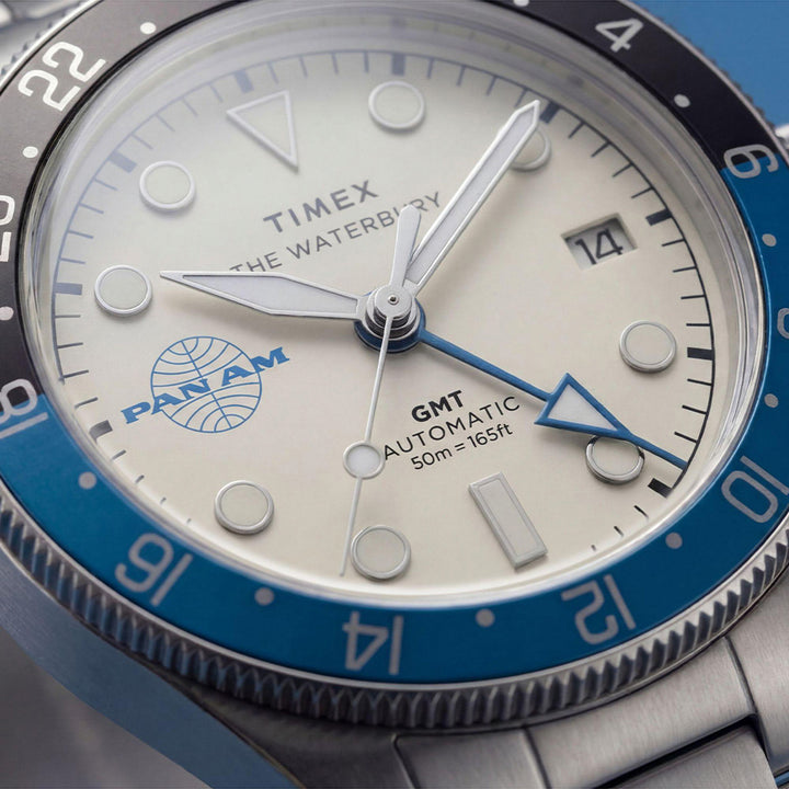 Waterbury Gmt x Pan Am Automatic 42mm Stainless Steel Band
