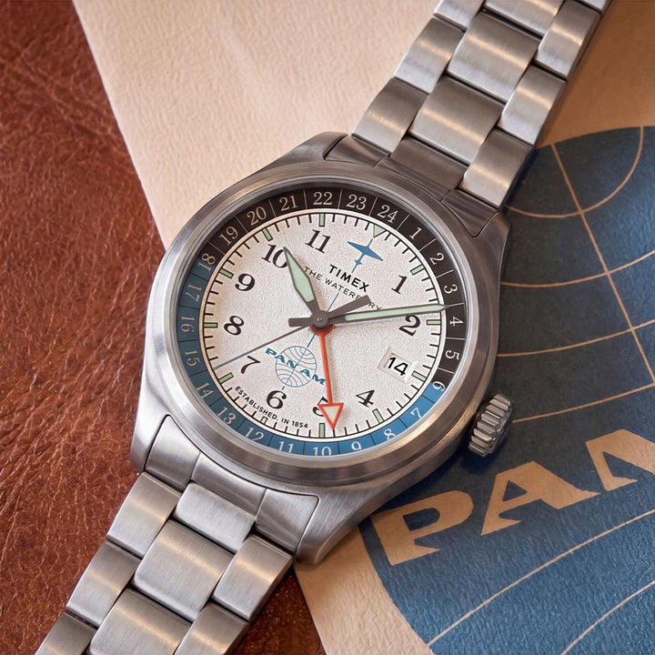Waterbury Gmt x Pan Am Gmt 41mm Stainless Steel Band