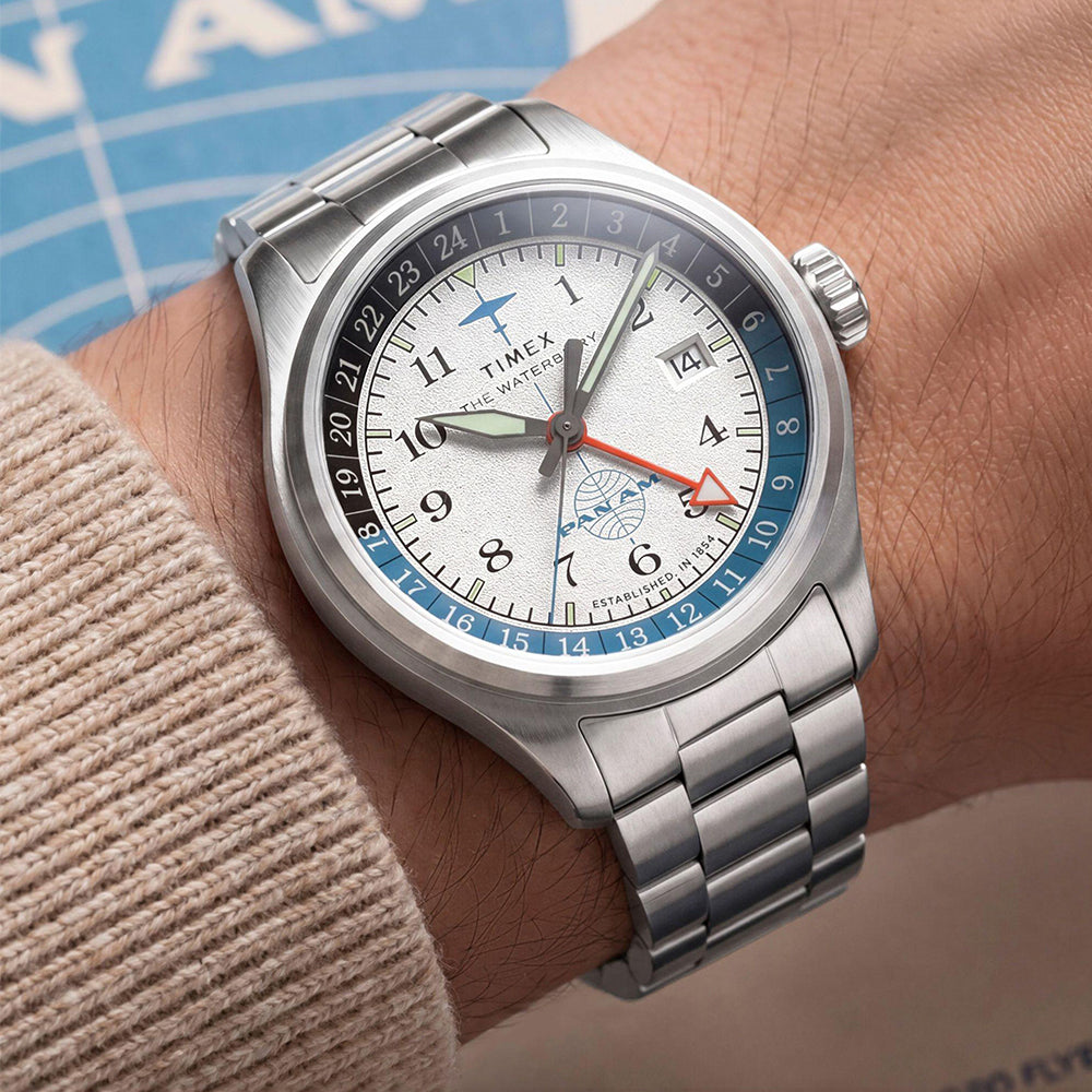 Waterbury Gmt x Pan Am Gmt 41mm Stainless Steel Band