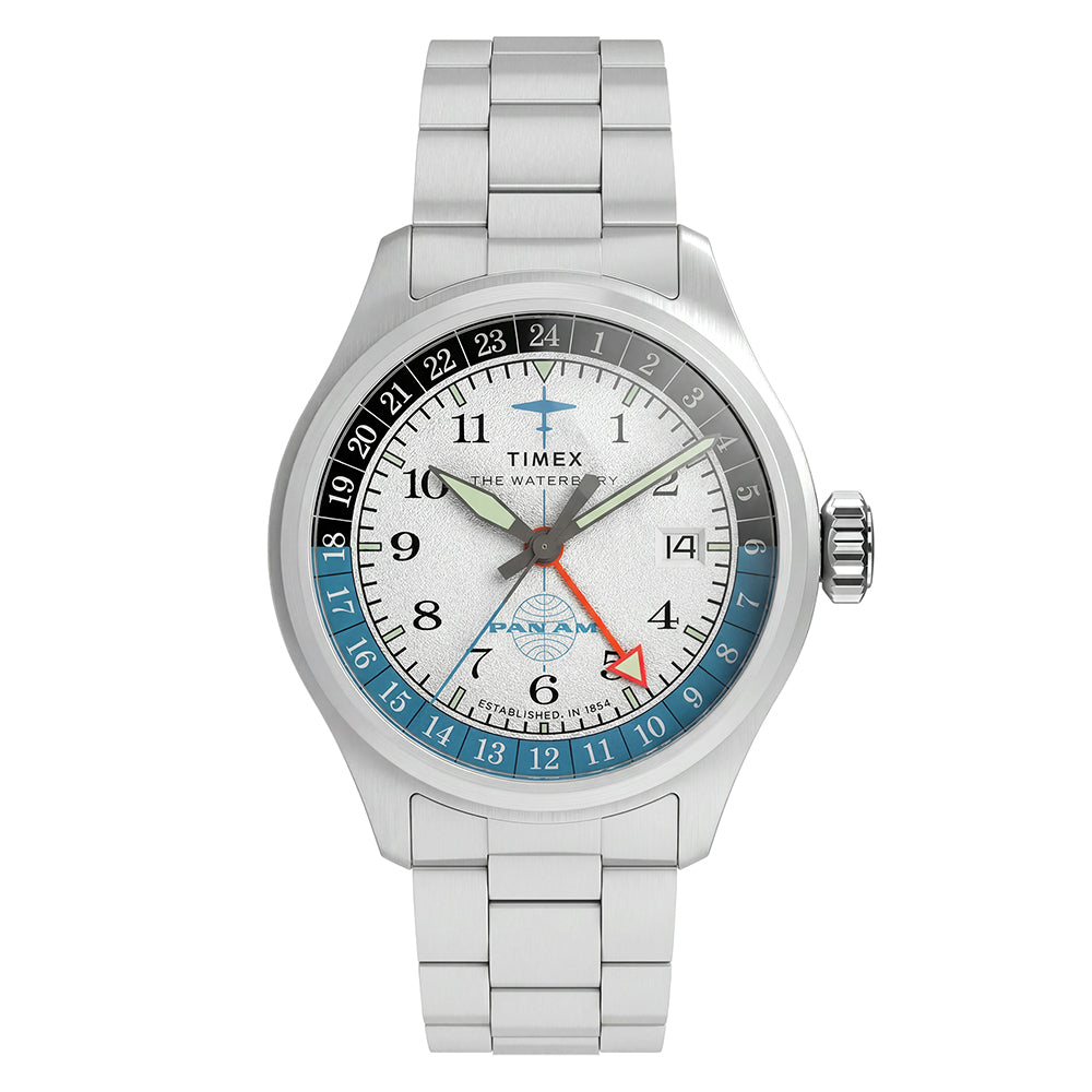 Waterbury Gmt x Pan Am Gmt 41mm Stainless Steel Band
