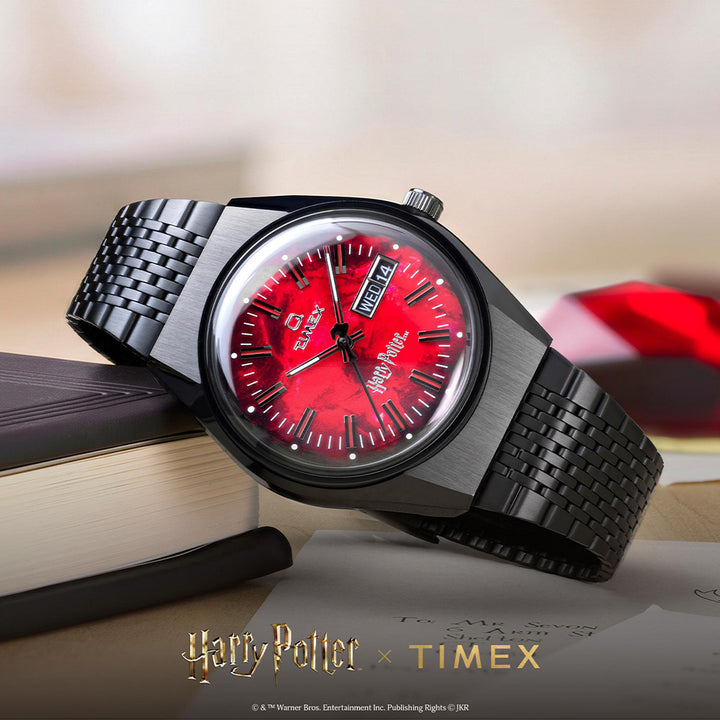 Q Timex x Harry Potter Day-Date 38mm Stainless Steel Band