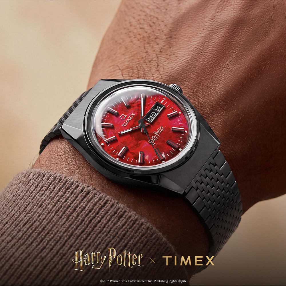 Q Timex x Harry Potter Day-Date 38mm Stainless Steel Band