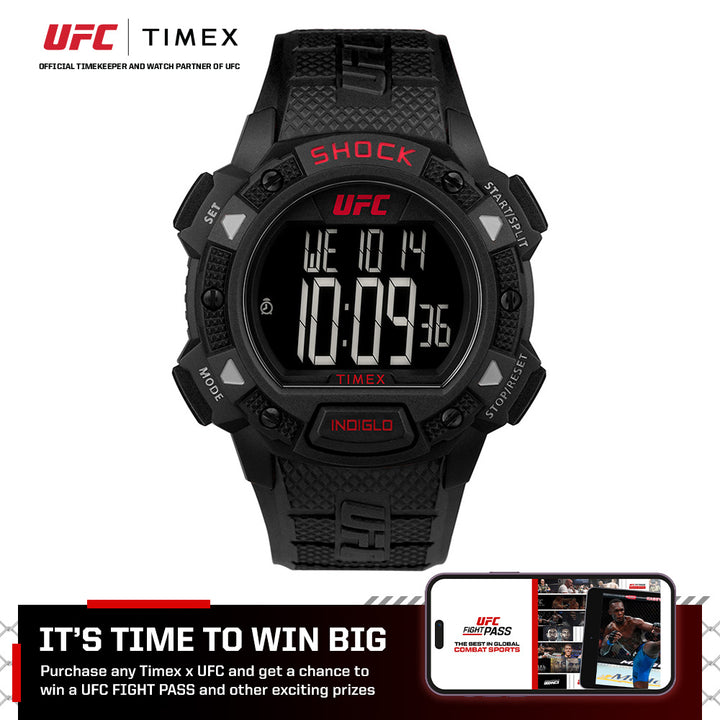 Timex x UFC Core Shock Digital 45mm Resin Band