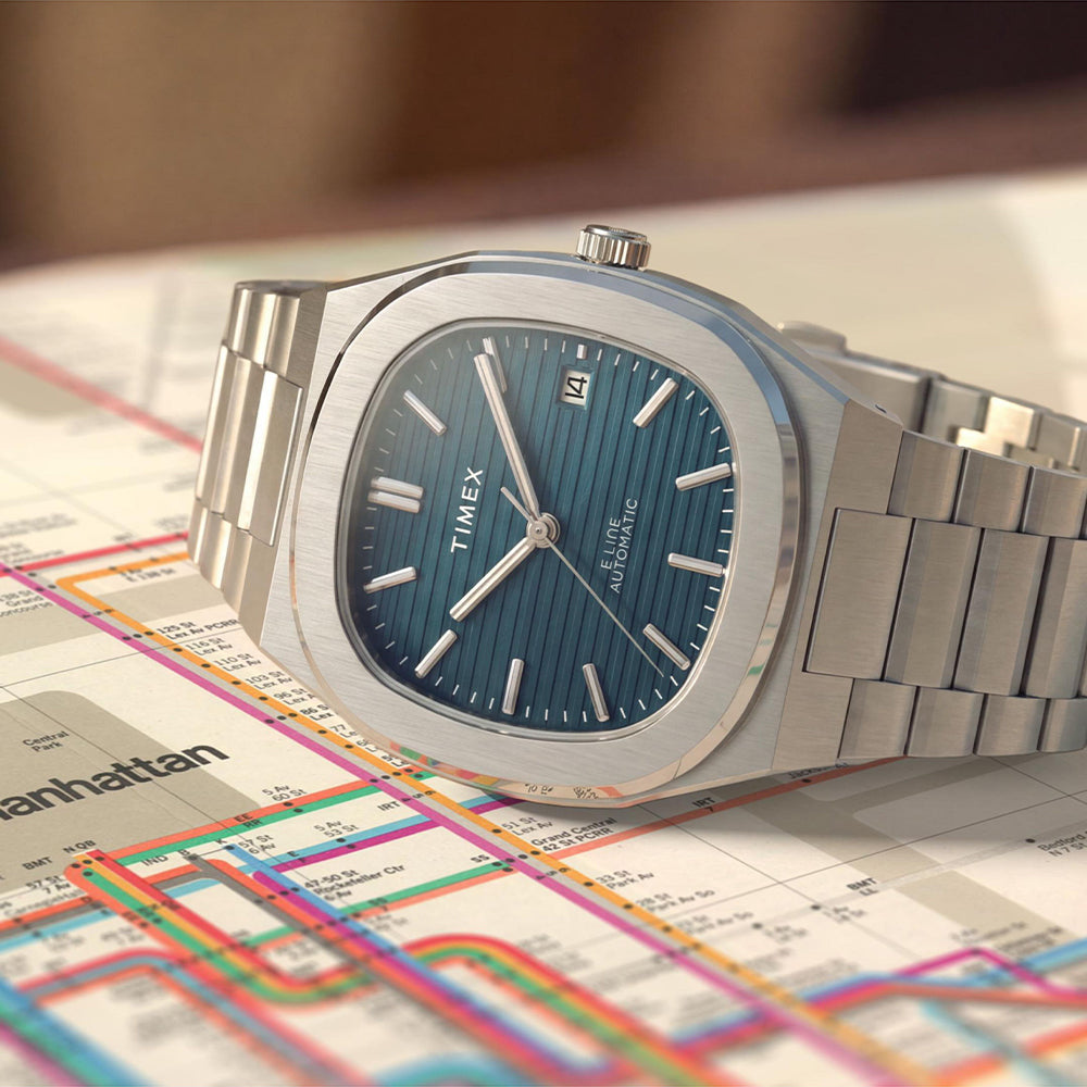 Timex E Line Automatic 38mm Stainless Steel Band