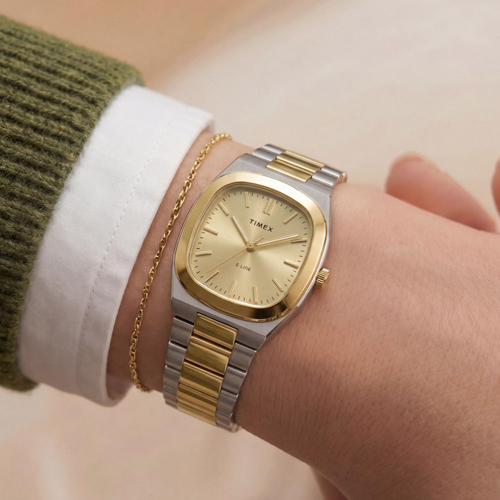 Timex Quartz E Line 3-Hand 30mm Stainless Steel Band