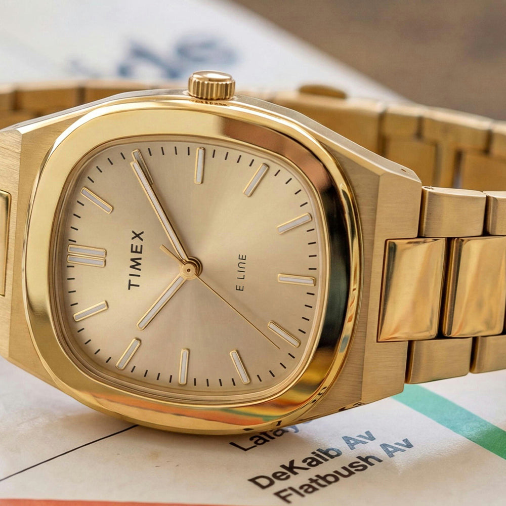 Timex Quartz E Line 3-Hand 30mm Stainless Steel Band