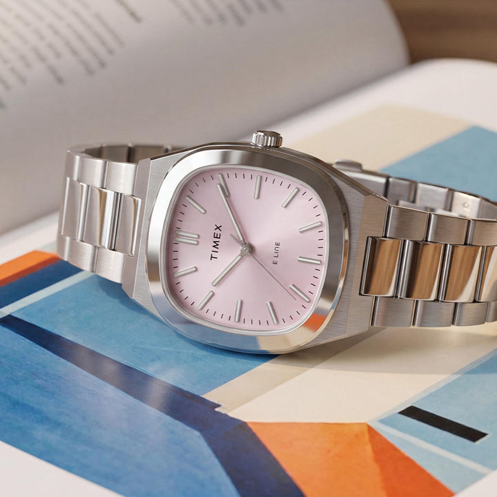 Timex Quartz E Line 3-Hand 30mm Stainless Steel Band