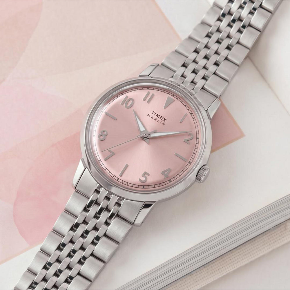 Marlin Quartz 3-Hand 34mm Stainless Steel Band