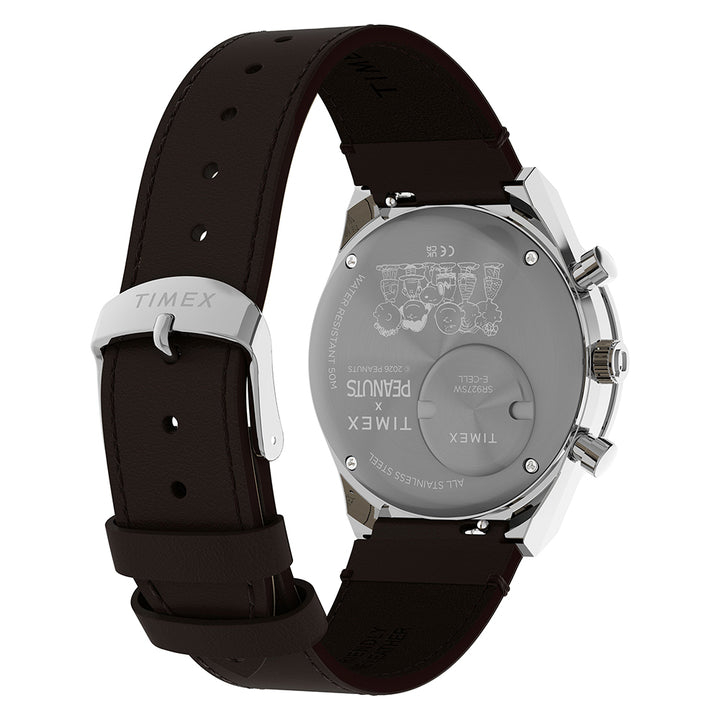 Q Timex x Peanuts Chronograph 40mm Leather Band