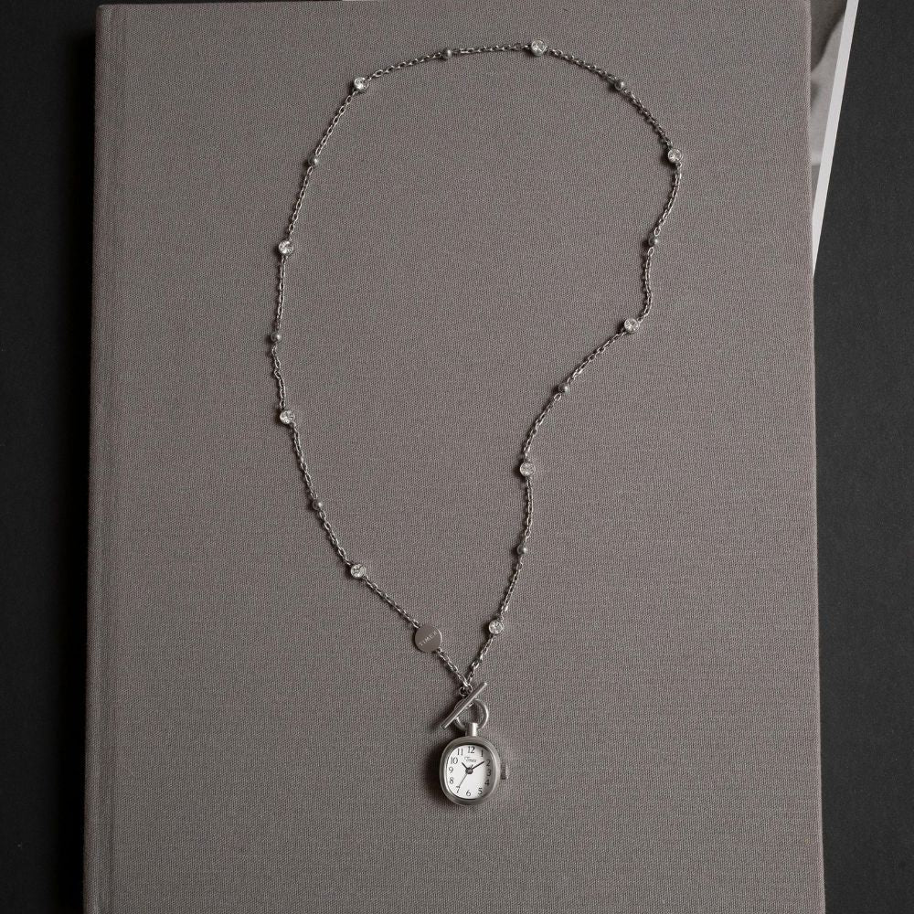 Timex Cavatina Mini Necklace 3-Hand 17mm Stainless Steel Band