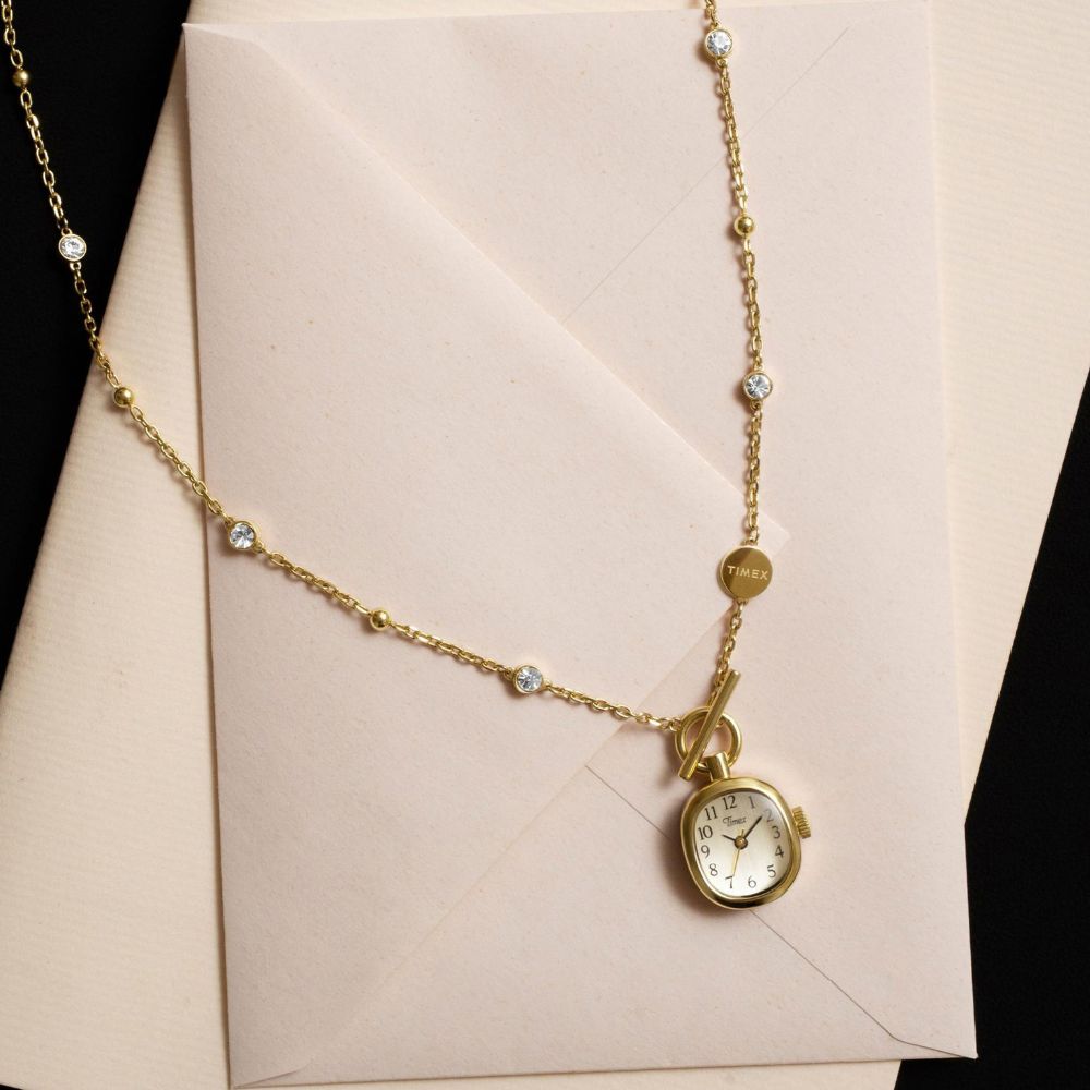 Timex Cavatina Mini Necklace 3-Hand 17mm Stainless Steel Band