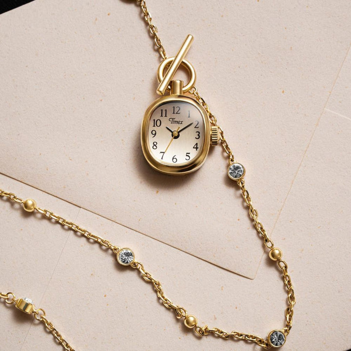 Timex Cavatina Mini Necklace 3-Hand 17mm Stainless Steel Band