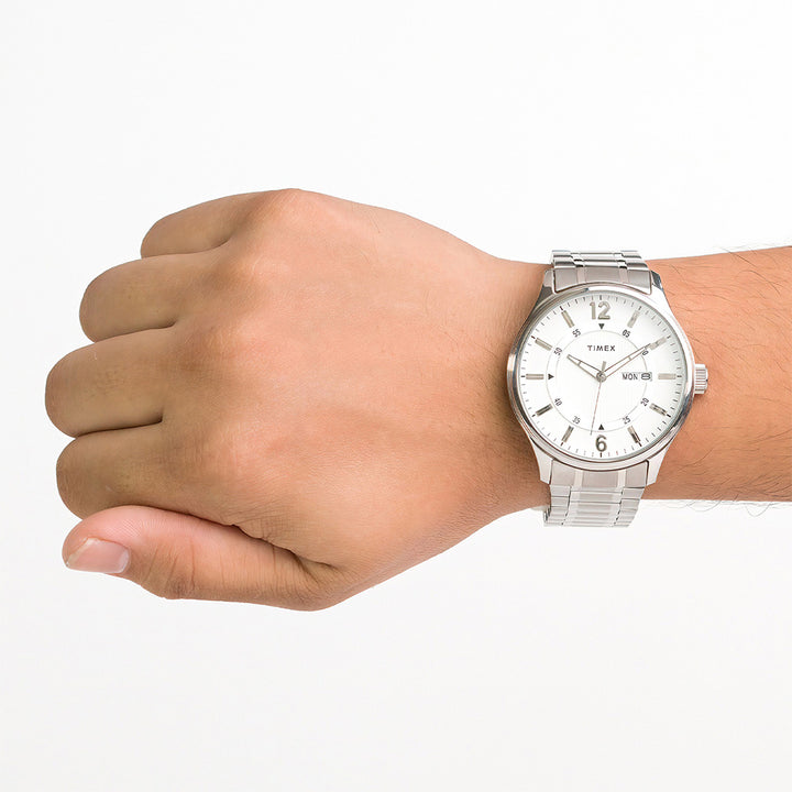 G198 Series Day-Date 43mm Stainless Steel Band