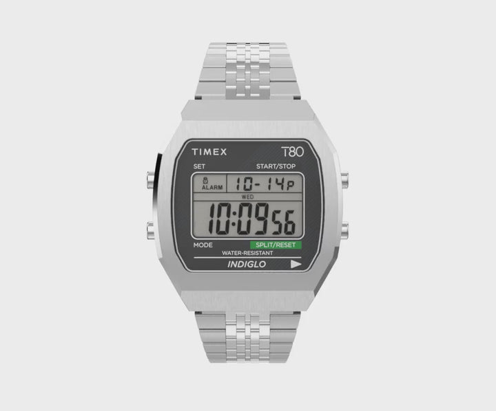 Timex 80 Digital 34mm Stainless Steel Band