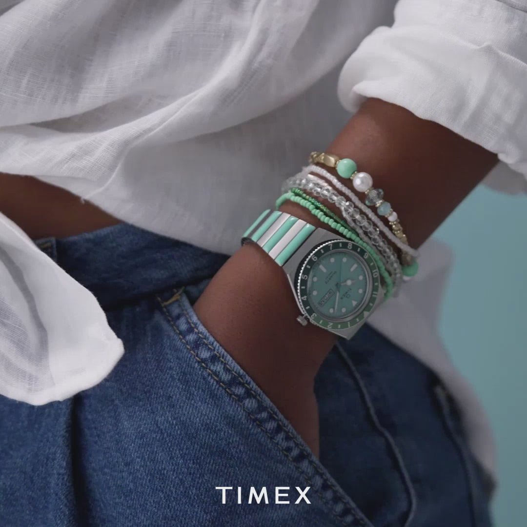 Q Timex® Day-Date 36mm Stainless Steel Band