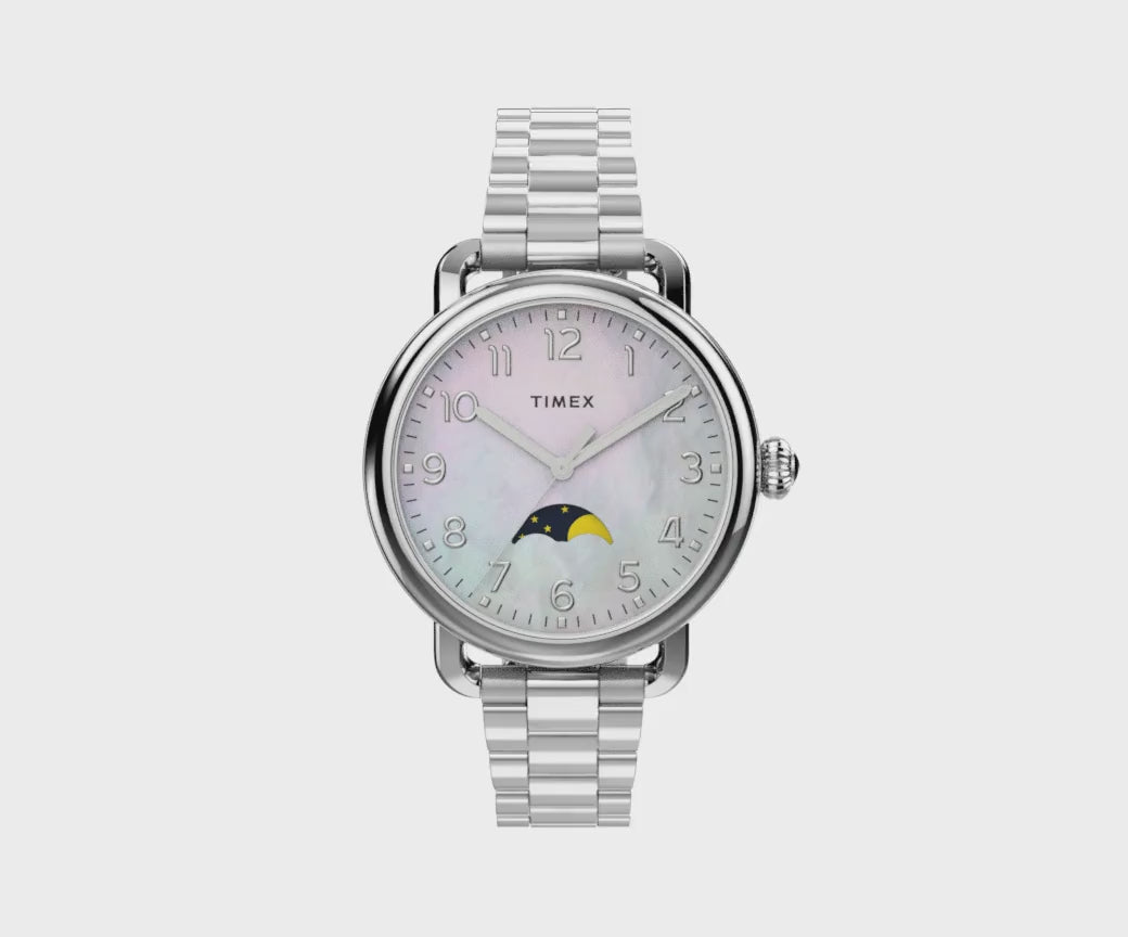 Standard Moon Phase 34mm Stainless Steel Band