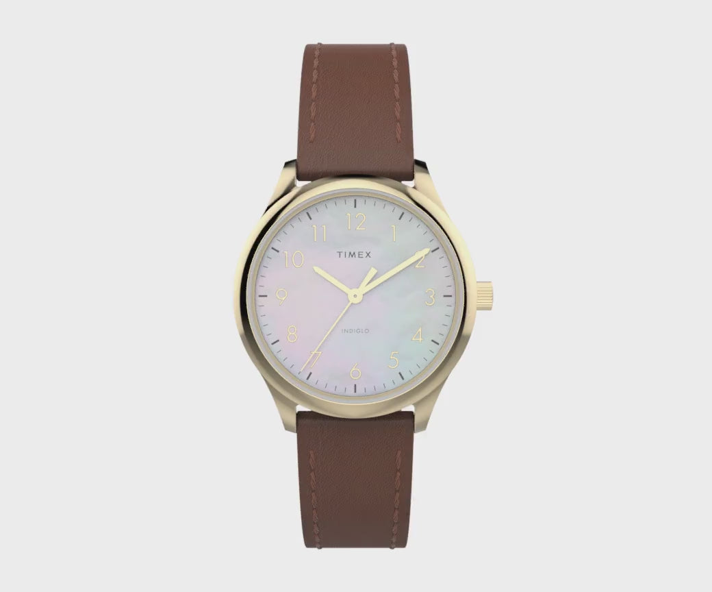 Modern Easy Reader 3-Hand 32mm Leather Band