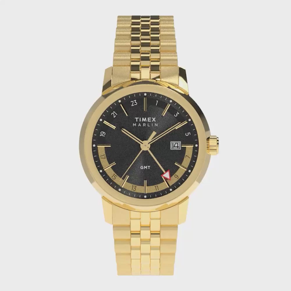Marlin Quartz GMT 40mm Stainless Steel Band