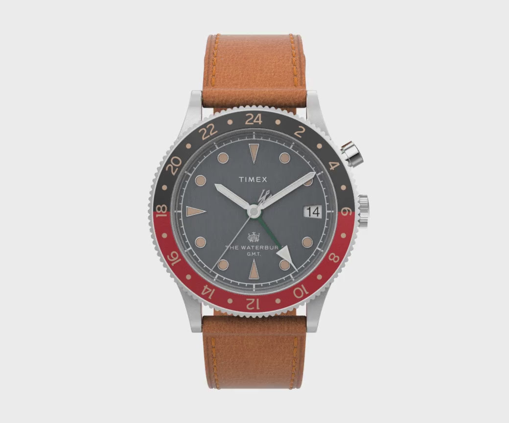 Waterbury Traditional GMT Date 39mm Leather Band