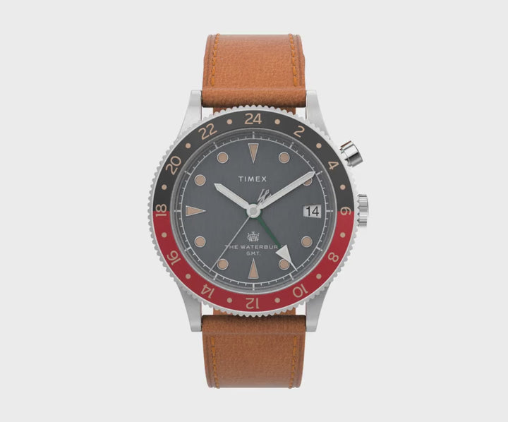 Waterbury Traditional GMT Date 39mm Leather Band