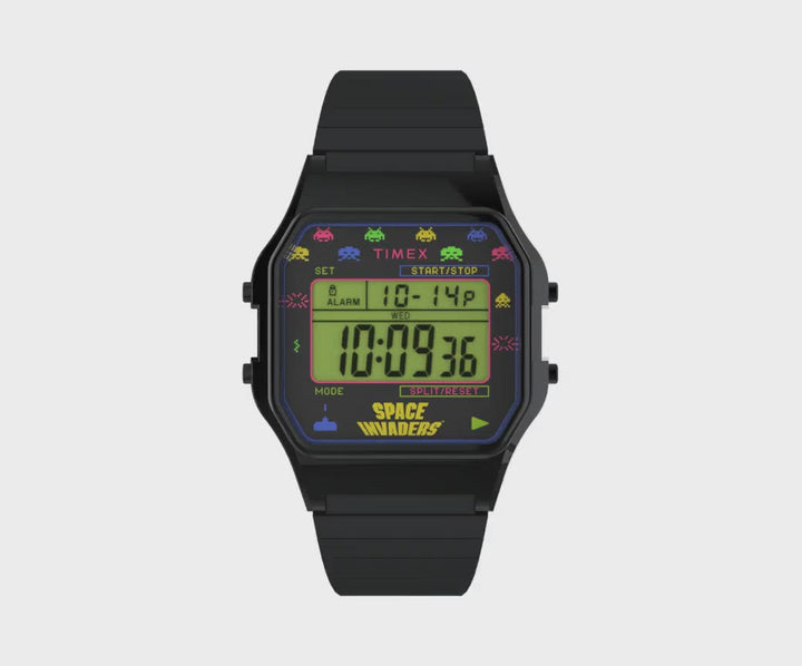 Space Invader Digital 34mm Stainless Steel Band