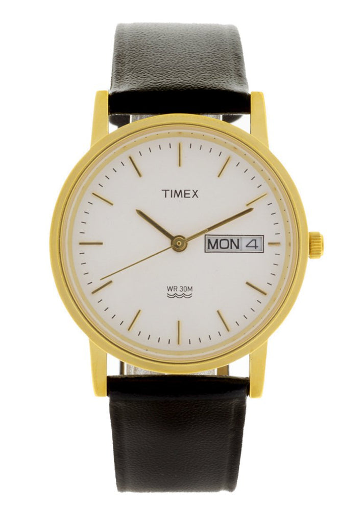 Timex leather clearance strap watch women's