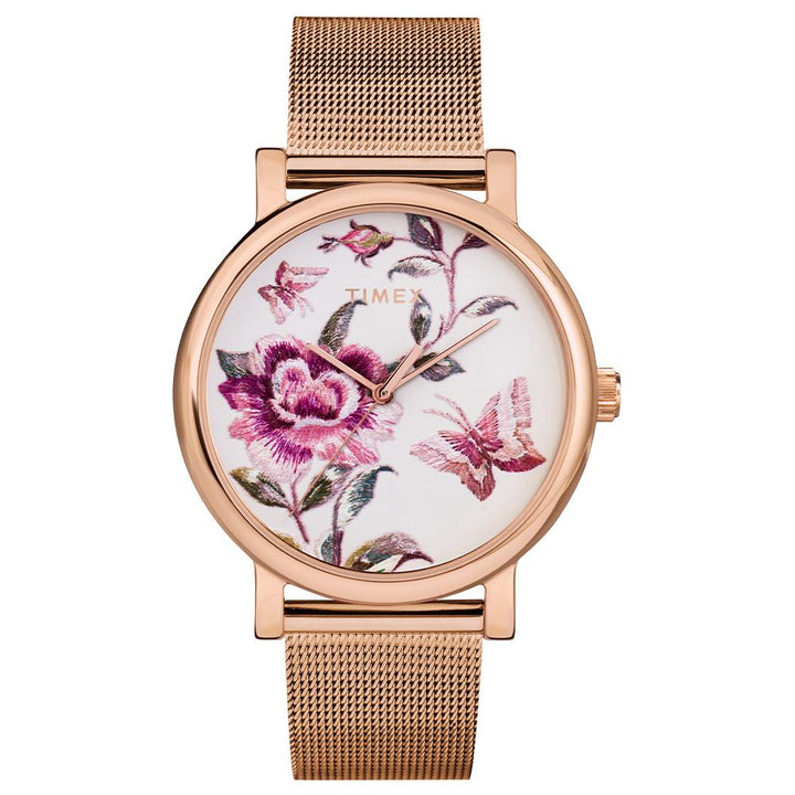 Full Bloom 3-Hand 38mm Mesh Band