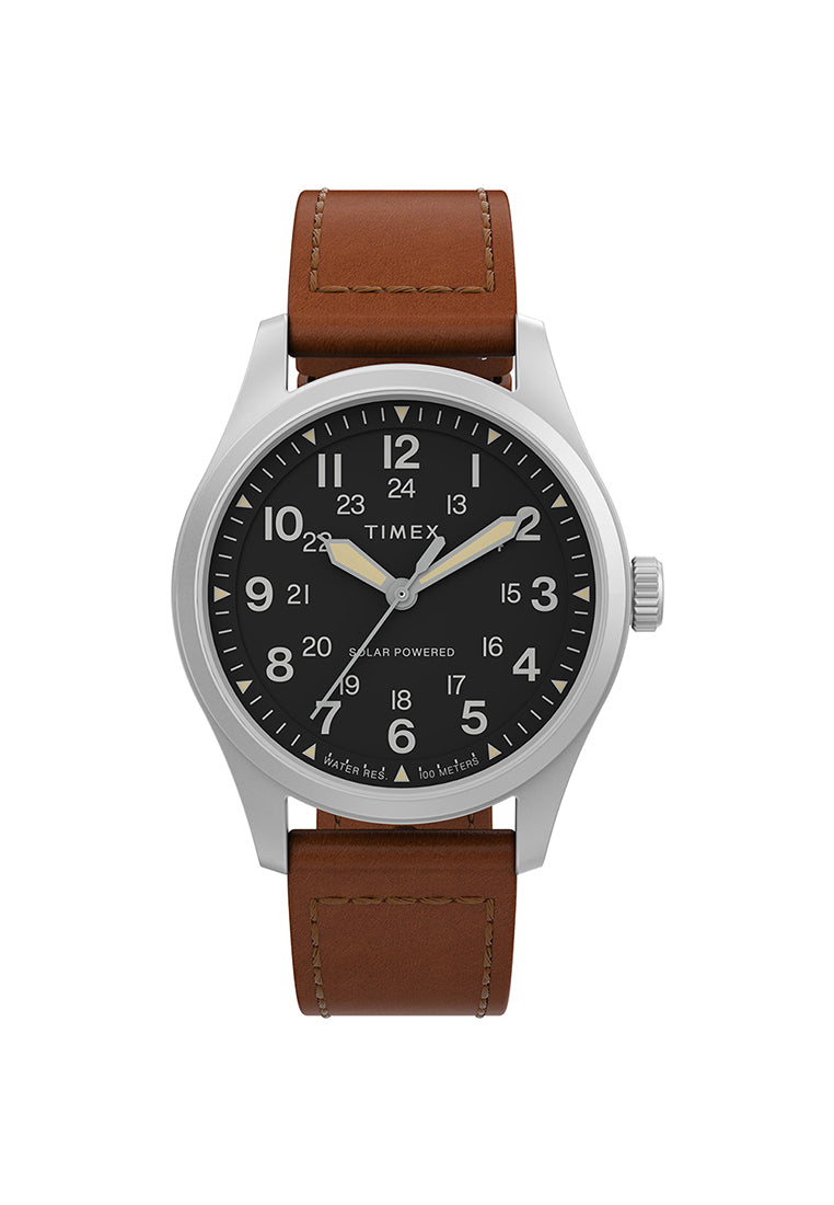 Montre Timex Expedition North Field Post Solar, cadran noir, vue de face