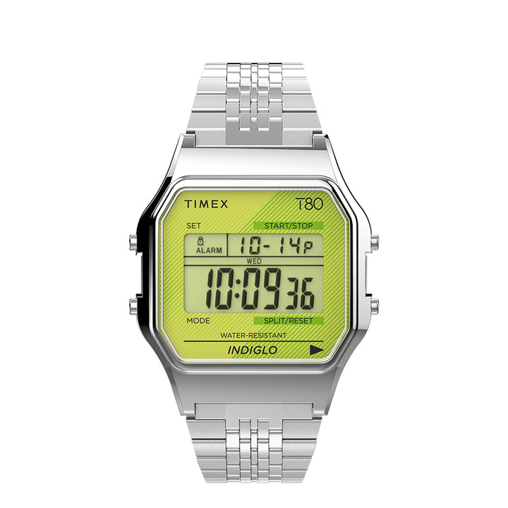 Timex T80 Digital 34mm Stainless Steel Band