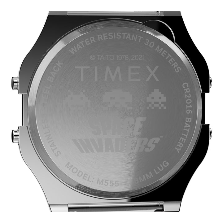 Timex 80 Space Invaders Digital 34mm Stainless Steel Band