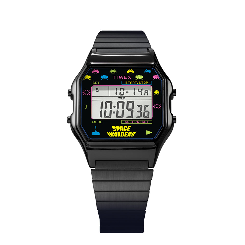 Space Invader Digital 34mm Stainless Steel Band