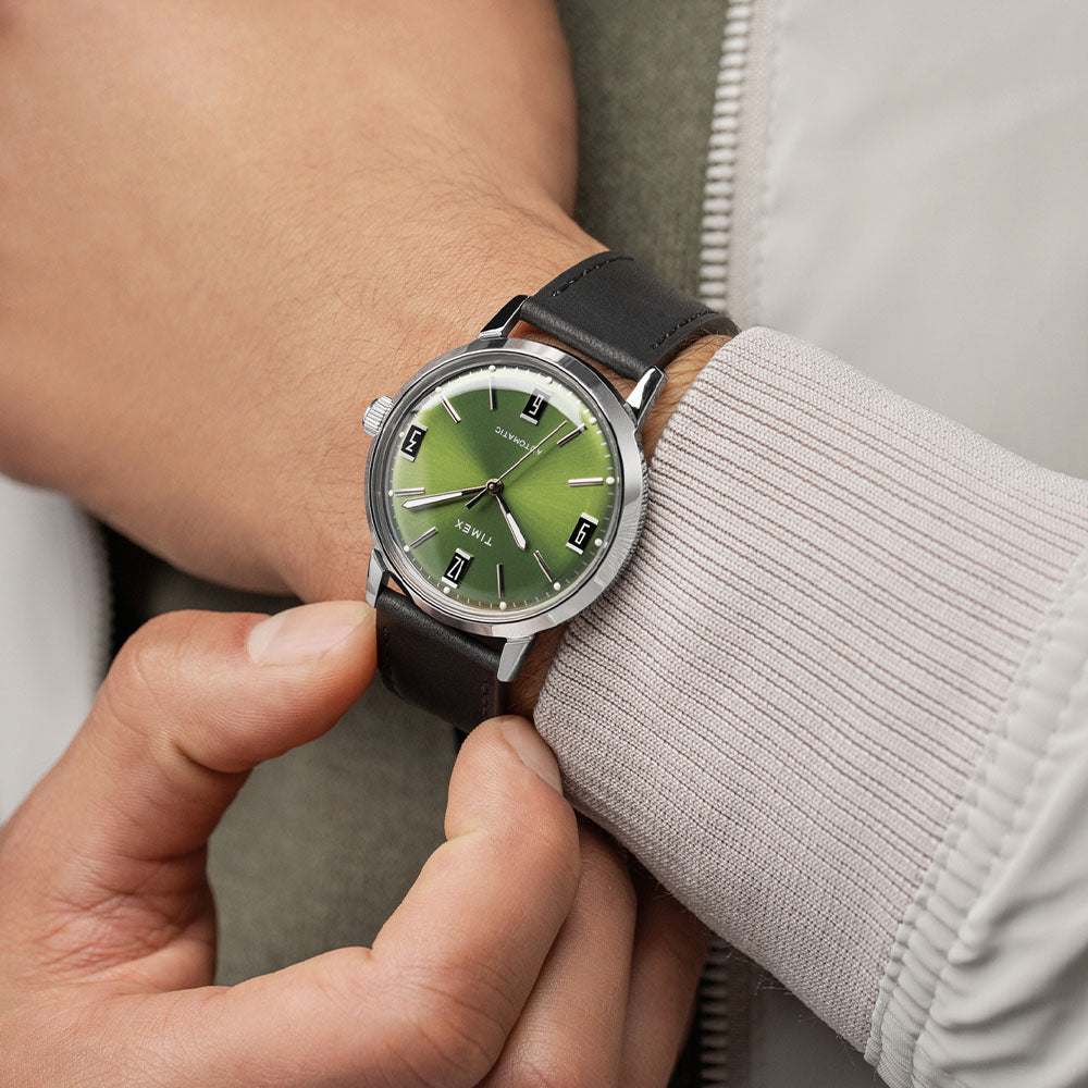 Marlin Automatic Timex Marlin 34mm Green Timex Marlin Hand Wind