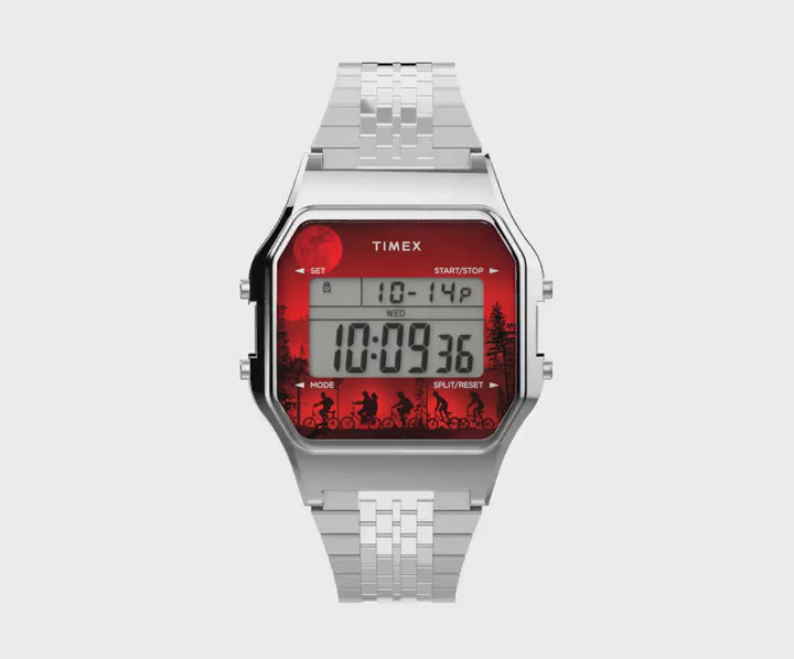 Timex T80 x Stranger Things Digital 34mm Stainless Steel Band