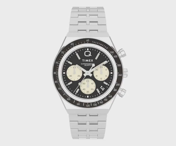 Q Timex Chronograph 40mm Stainless Steel Band